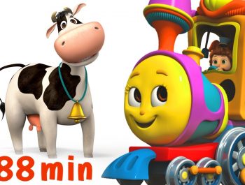 ? Farm Animals Train | Learn Farm Animals & Animal Sounds | Educational Videos from Dave and Ava ?