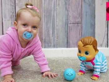 Gaby playing with Baby Doll Toy and Pink Car