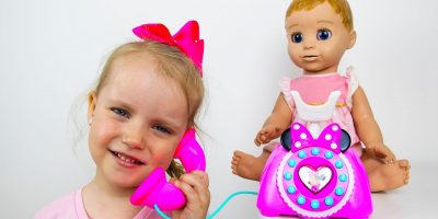 Gaby and Alex Pretend Play with Baby Doll and Toys