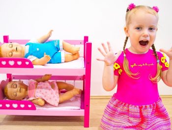 Gaby Pretend Play with Sleeping Baby Dolls