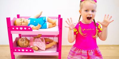 Gaby Pretend Play with Sleeping Baby Dolls