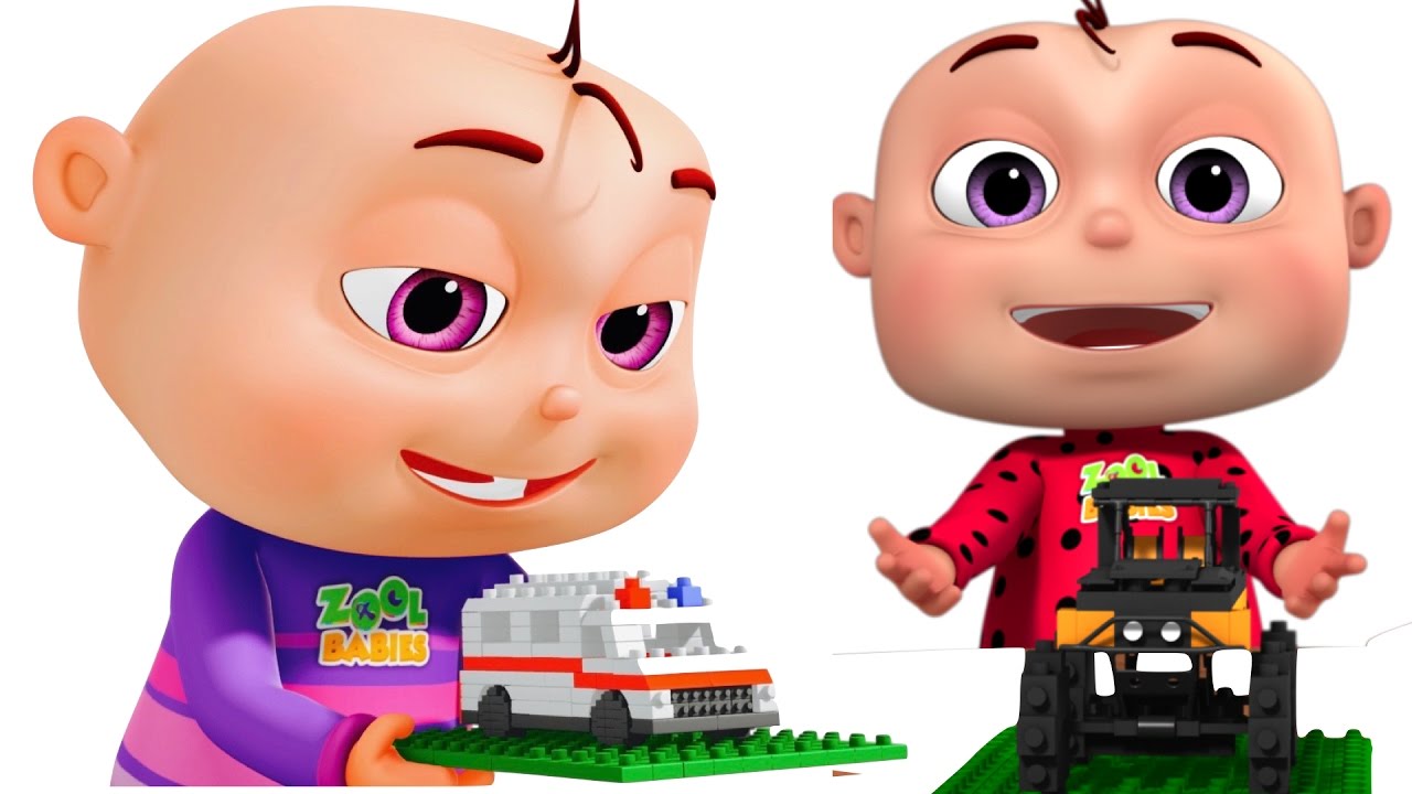 Five Little Babies Building Transport Vehicles | Learn Vehicles | Original Learning Songs