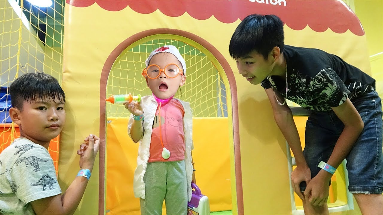 Family fun Indoor playground for kids at play area – Video for kids and pretend play toys