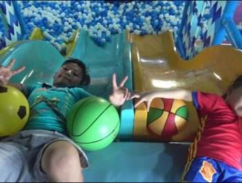 ABCkidTV Misa learn color with football at indoor playground family fun – Nursery rhymes for baby