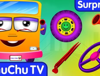 Surprise Eggs Nursery Rhymes | Wheels On The Bus | Learn Colours & Parts of the Bus | ChuChu TV