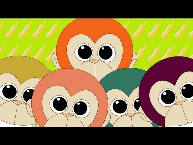 Five Little Monkeys Jumping On The Bed Nursery Rhyme | Kids Animation Rhymes Song