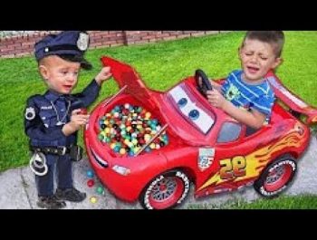 Baby Police Colors Gumball Candy in Lightning Mcqueen Car Johny Johny Yes Papa
