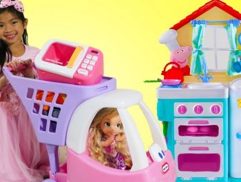 Emma Pretend Play with Baby Rapunzel Doll & Sings Johny Johny Yes Papa Song