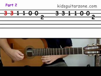 Guitar lesson 3A : Beginner — ‘Twinkle twinkle little star’ on two strings