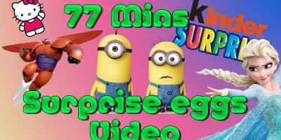 77 Mins Surprise Eggs Video! | Hello Kitty | Spongebob | Kinder  Surprise Toys | Baymax | Disney