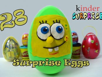 28 SURPRISE EGGS! Spongebob Minecraft Candy Skittles Kinder   Surprise Toys!