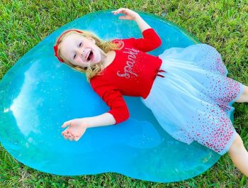 Stacy and dad play fun games outdoor