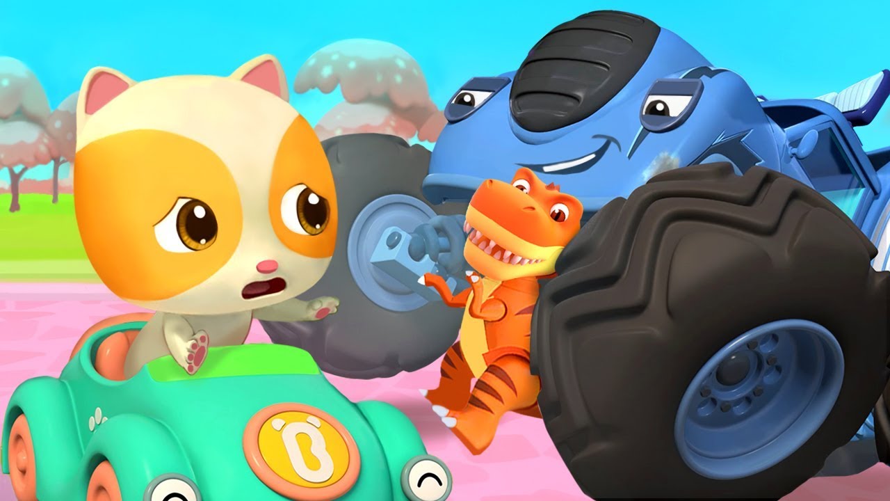 Monster Truck Grabs Baby Kitten’s Toy | Police Truck | Nursery Rhymes | Kids Songs | BabyBus