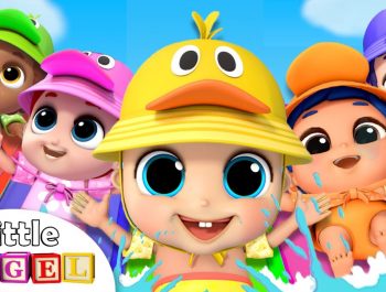 5 Little Baby Ducks at the Waterpark | Little Angel Nursery Rhymes