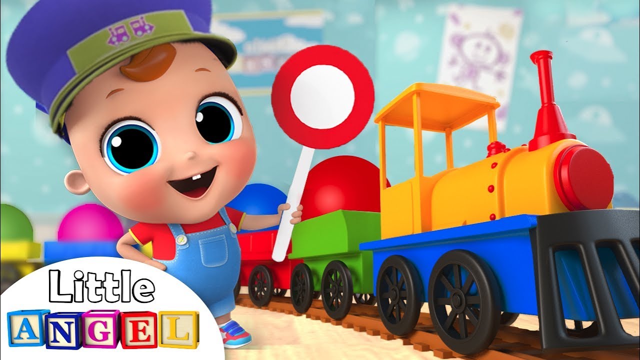 Color Train Song | Little Angel Nursery Rhymes & Kids Songs