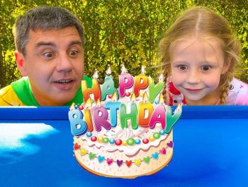 Nastya and dad celebrate their birthdays