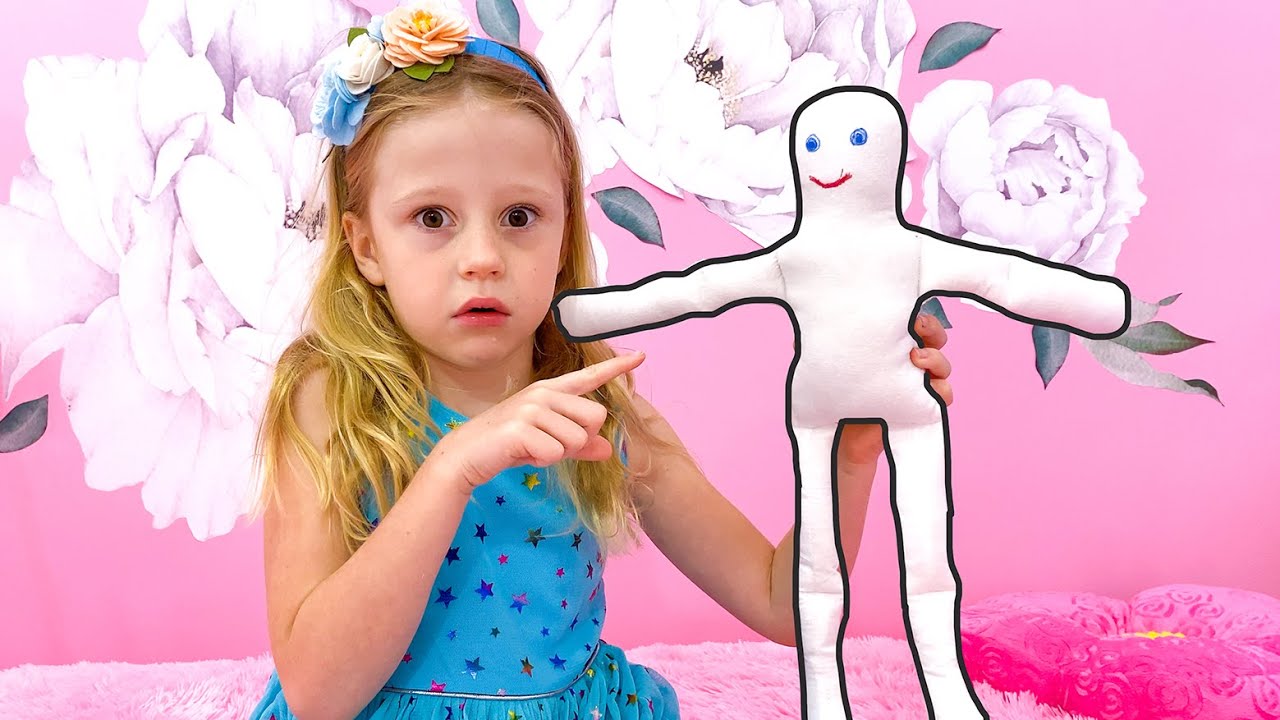 Англ Настя и папа развлекаются с игрушками+