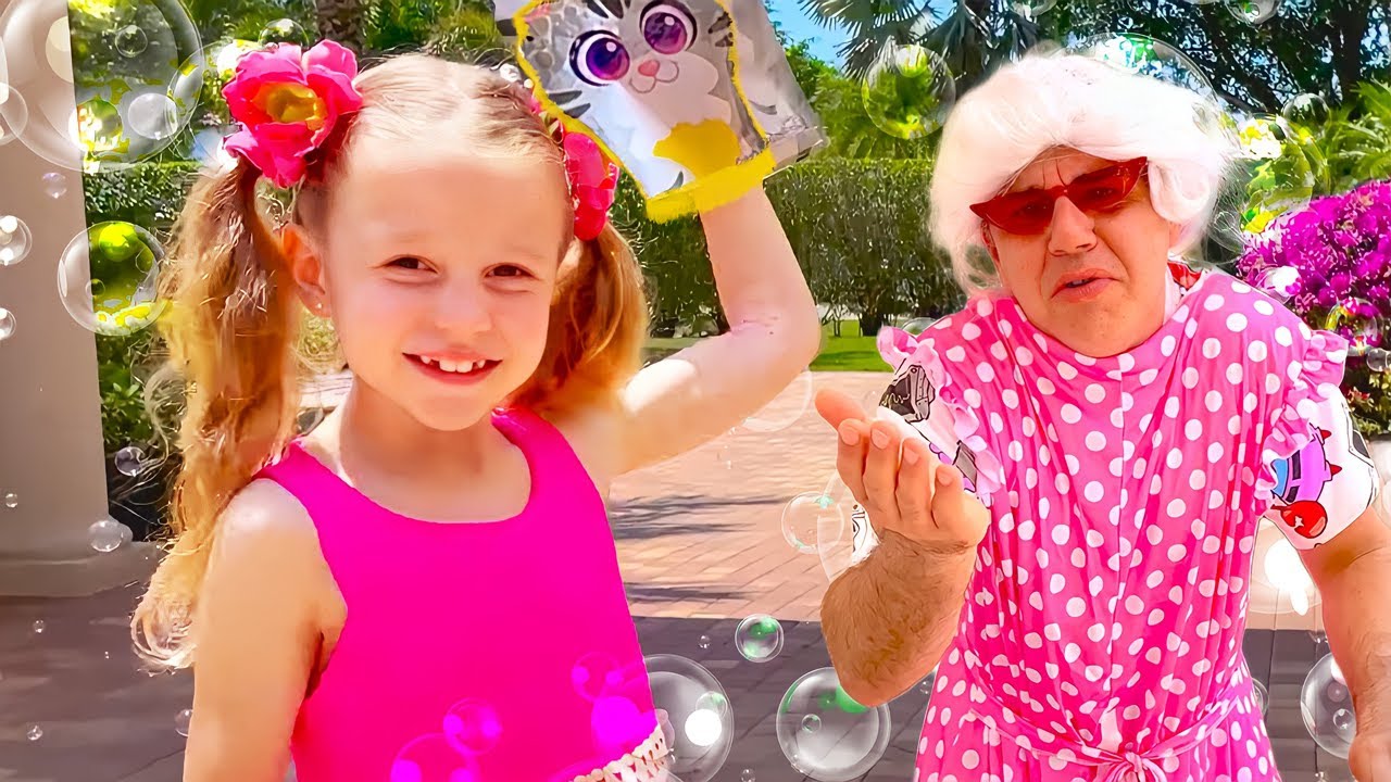 Nastya and Evelyn found a magic toy shower. Useful stories for children