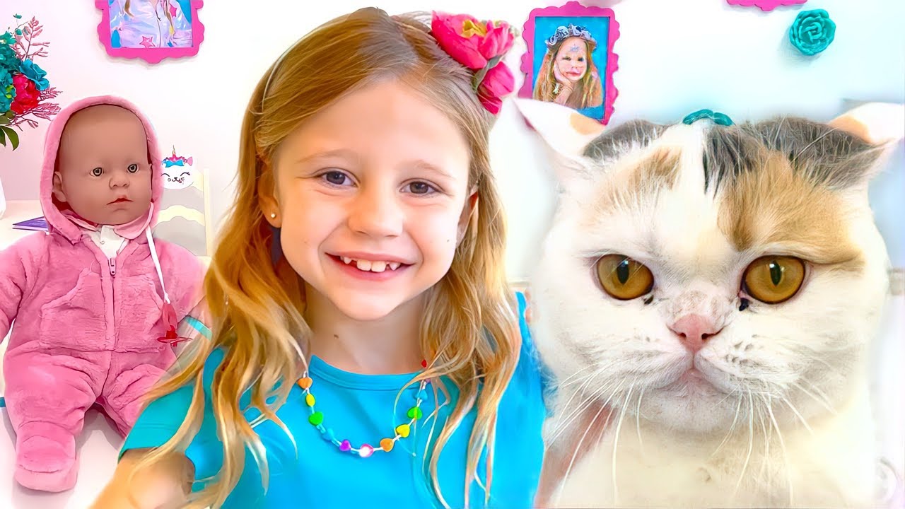 Nastya Pretends to be a Nanny for Baby. Useful videos for children