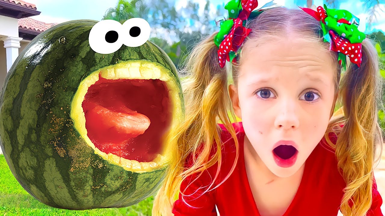 Nastya and Watermelon with a fictional story for kids – The Magical Watermelon