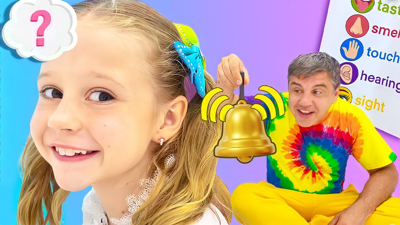 Dad teaches Nastya 5 human senses. Story for kids