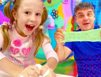 Nastya shares a recipe on how to make slime. Story for kids