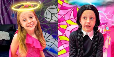 Pink vs. Black Challenge with Wednesday and Nastya