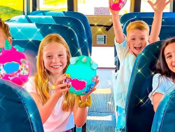 Nastya and dad teach the rules of behavior on the school bus