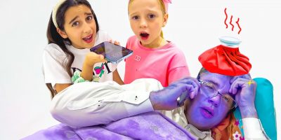 Nastya and Evelina treat their teacher