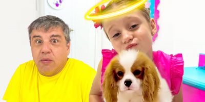 Nastya and dad meet cute animals at the zoo