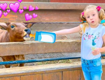 Dad teaches Nastya the rules of behavior and safety