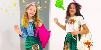 Nastya teaches Eva to take care of her appearance