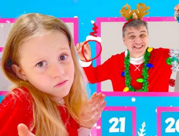 Nastya and dad open the advent calendar and complete the Christmas to-do list