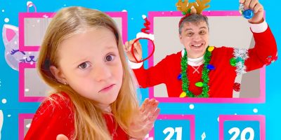 Nastya and dad open the advent calendar and complete the Christmas to-do list